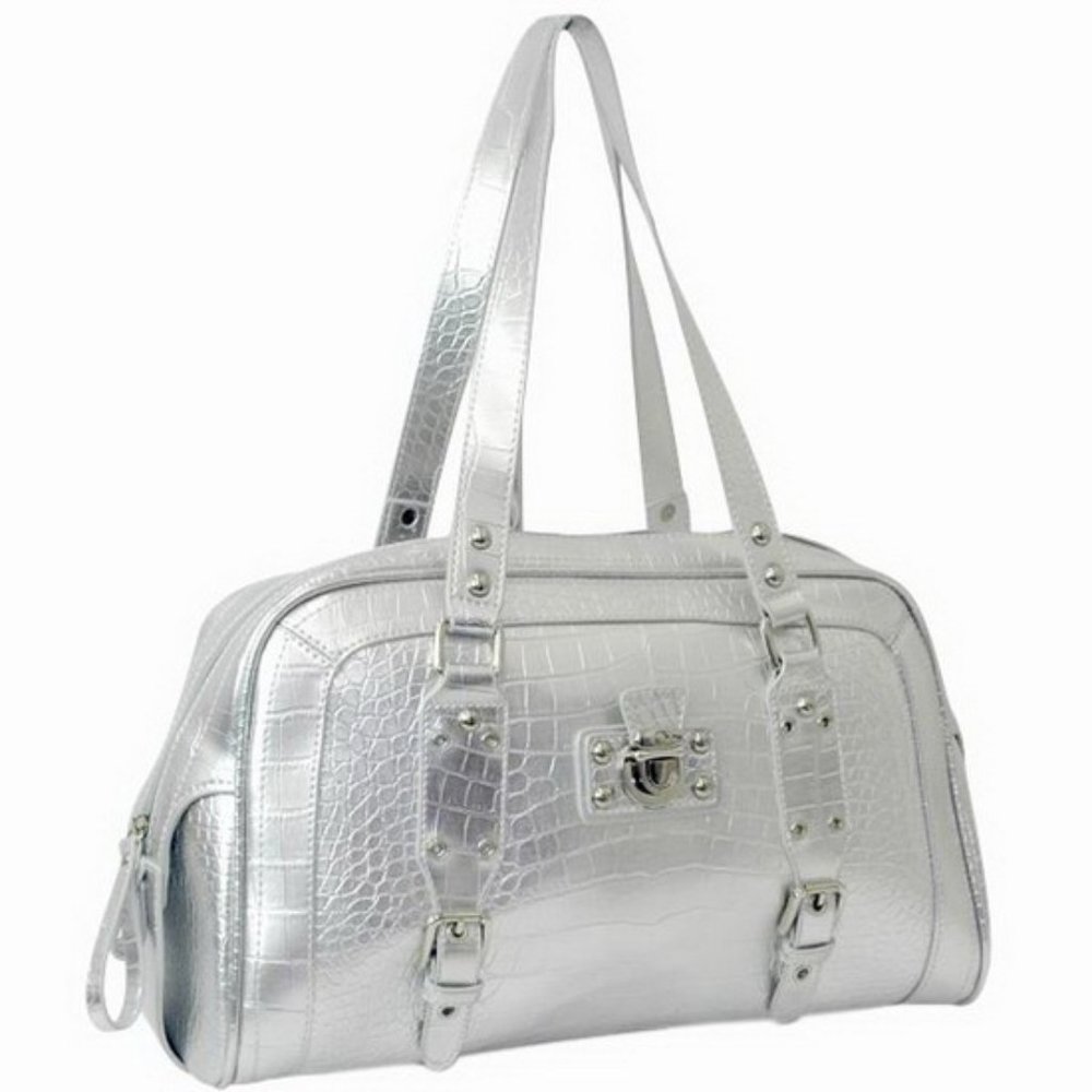 NWT Silver Lock Accent Shoulder Bag